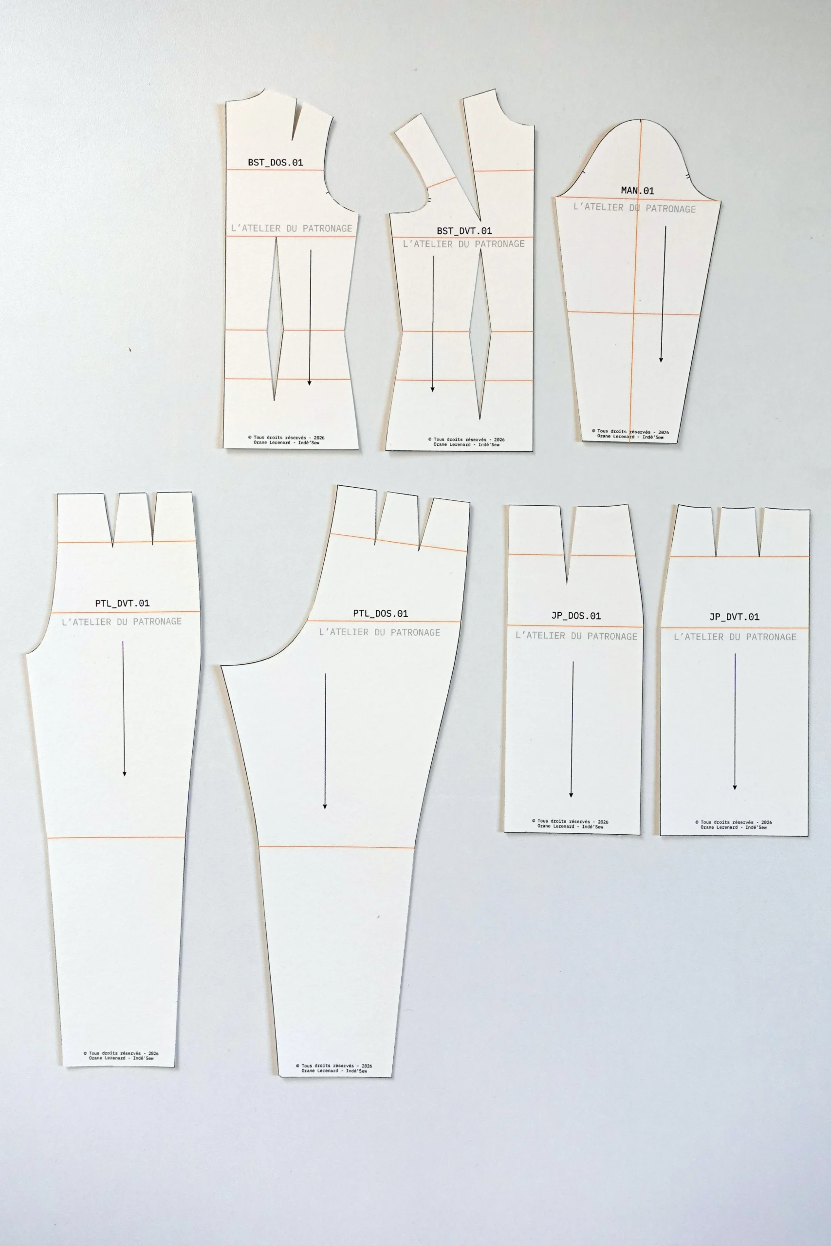 Mini-Bases : patrons de couture à l'échelle 1/4 pour t'aider à visualiser les transformations de tes patrons de couture à échelle réduite.